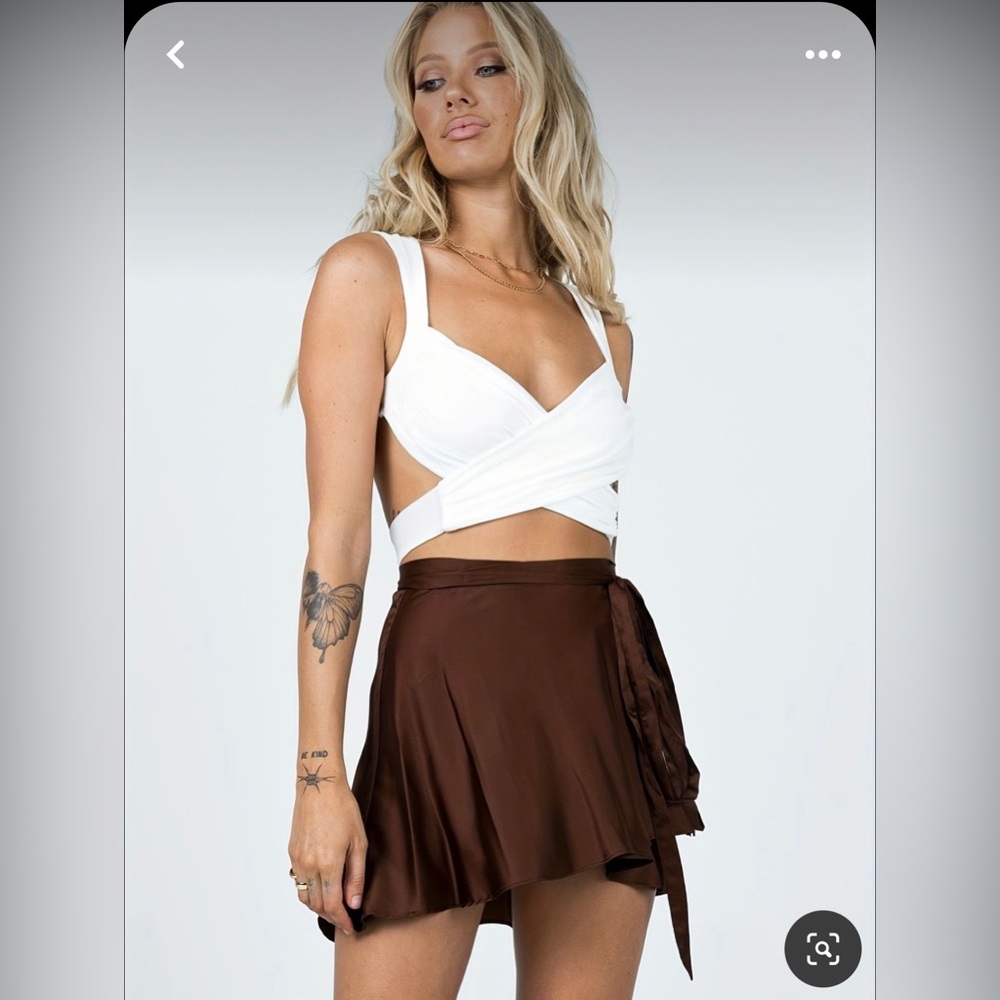 Princess Polly Brown Wrap Skirt- Medium